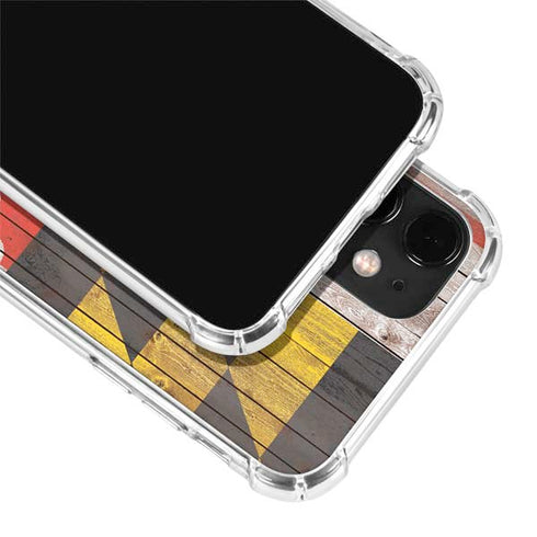 Maryland Flag Dark Wood iPhone 12 Clear Case