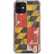Maryland Flag Dark Wood iPhone 12 Mini Clear Case