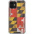 Maryland Flag Dark Wood iPhone 12 Mini Clear Case