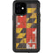 Maryland Flag Dark Wood iPhone 12 Mini Waterproof Case
