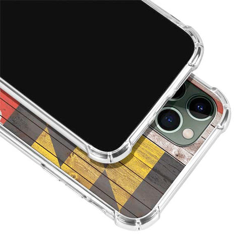 Maryland Flag Dark Wood iPhone 12 Pro Clear Case