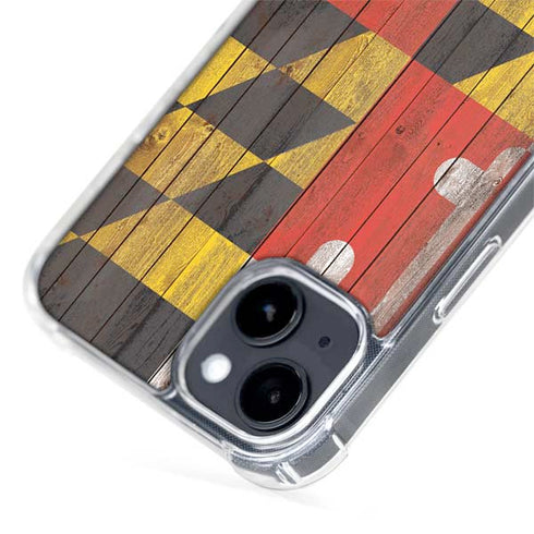 Maryland Flag Dark Wood iPhone 13 MagSafe Case