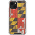 Maryland Flag Dark Wood iPhone 15 Plus Clear Case