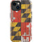 Maryland Flag Dark Wood iPhone 15 Plus Impact Case