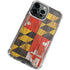 Maryland Flag Dark Wood iPhone 14 Pro Clear Case