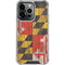 Maryland Flag Dark Wood iPhone 15 Pro Clear Case