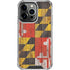 Maryland Flag Dark Wood iPhone 15 Pro Clear Case