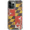 Maryland Flag Dark Wood iPhone 14 Pro Max Clear Case