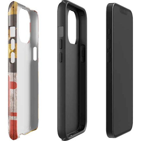 Maryland Flag Dark Wood iPhone 15 Pro Max Impact Case