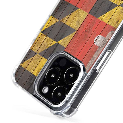 Maryland Flag Dark Wood iPhone 14 Pro Max MagSafe Case
