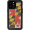 Maryland Flag Dark Wood iPhone 14 Pro Max Waterproof Case