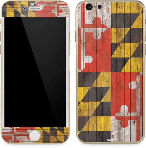 Maryland Flag Dark Wood iPhone 6/6s Skin