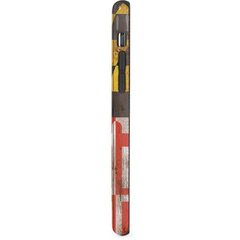 Maryland Flag Dark Wood iPhone X Pro Case