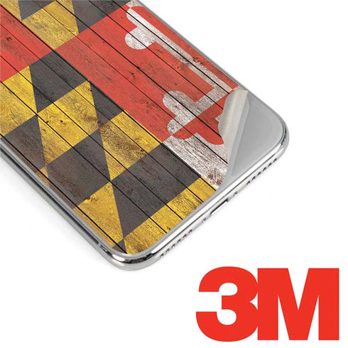 Maryland Flag Dark Wood iPhone XS Max Skin