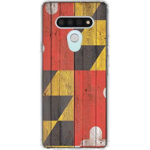 Maryland Flag Dark Wood LG Stylo 6 Clear Case