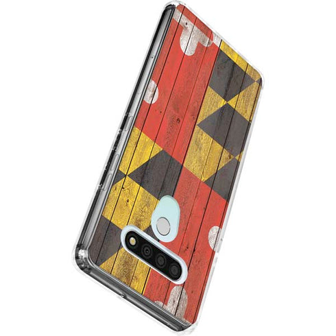 Maryland Flag Dark Wood LG Stylo 6 Clear Case