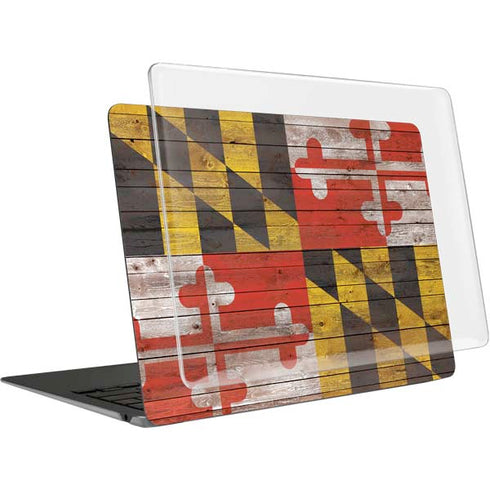 Maryland Flag Dark Wood MacBook Air 13in M1 (2021) Case plus Skin