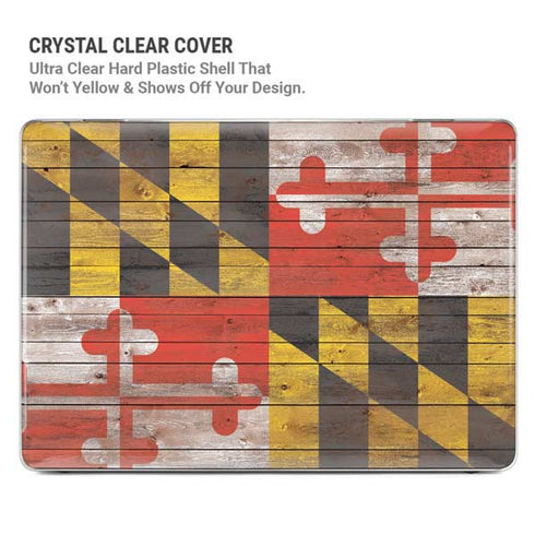 Maryland Flag Dark Wood MacBook Air 15in (2023-2025) Case plus Skin