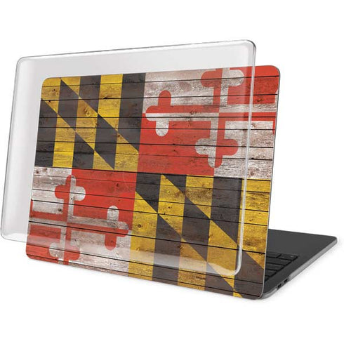 Maryland Flag Dark Wood MacBook Pro 13in (2020) Case plus Skin