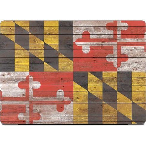 Maryland Flag Dark Wood MacBook Pro 14in (2021-24) Skin