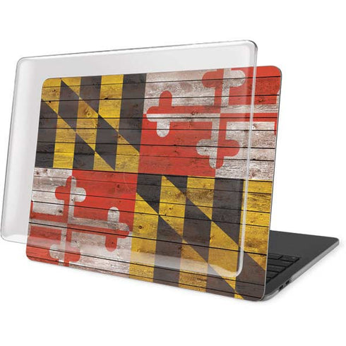 Maryland Flag Dark Wood MacBook Pro 16in (2019-20) Case plus Skin