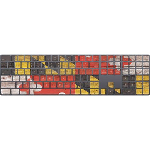 Maryland Flag Dark Wood Magic Keyboard with Numeric Keypad Skin