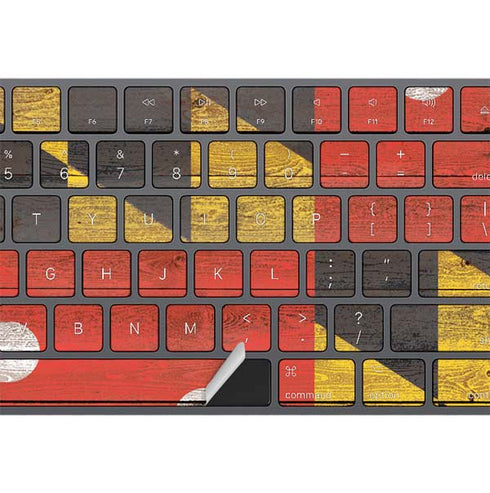 Maryland Flag Dark Wood Magic Keyboard with Numeric Keypad Skin