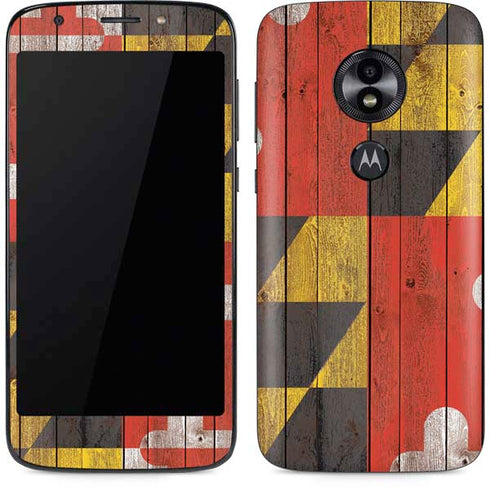 Maryland Flag Dark Wood Moto E5 Play Skin