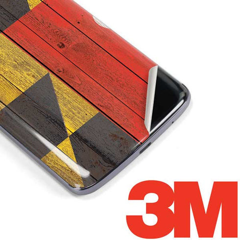 Maryland Flag Dark Wood Moto E5 Plus Skin