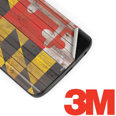 Maryland Flag Dark Wood Moto G6 Skin