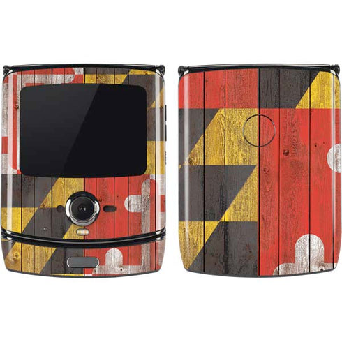 Maryland Flag Dark Wood Motorola RAZR Skin