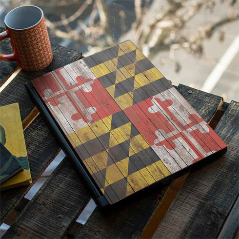 Maryland Flag Dark Wood MSI GS65 Stealth Laptop Skin