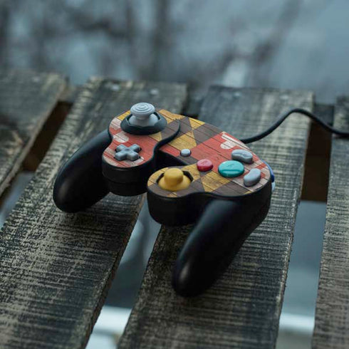 Maryland Flag Dark Wood Nintendo GameCube Controller Skin