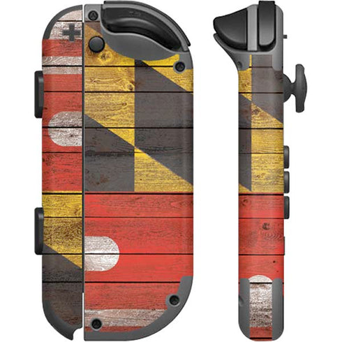 Maryland Flag Dark Wood Nintendo Joy-Con (L/R) Controller Skin