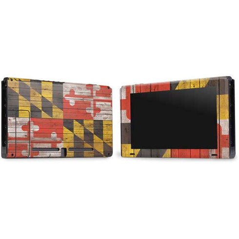 Maryland Flag Dark Wood Nintendo Switch Bundle Skin