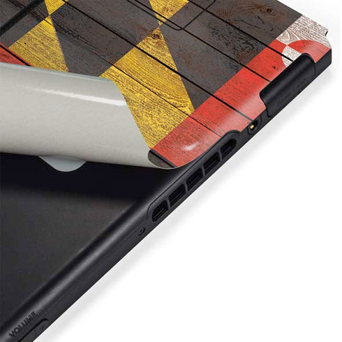 Maryland Flag Dark Wood Nintendo Switch Bundle Skin