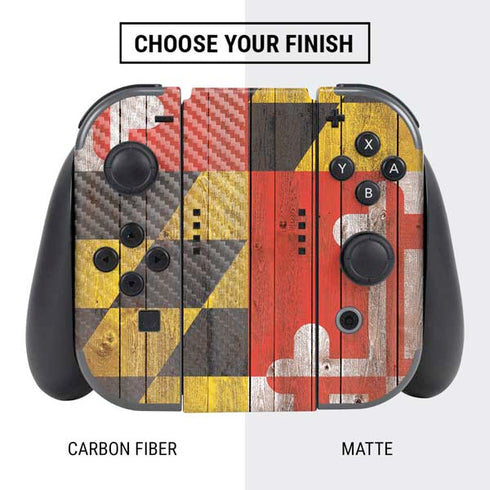 Maryland Flag Dark Wood Nintendo Switch Bundle Skin