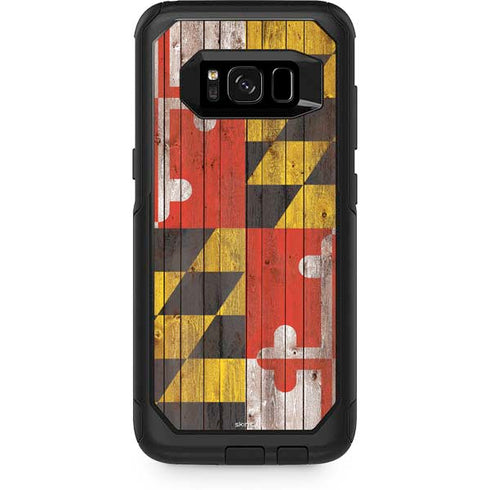 Maryland Flag Dark Wood Otterbox Commuter Galaxy Skin