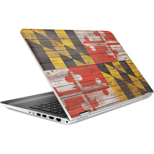 Maryland Flag Dark Wood HP Pavilion Skin