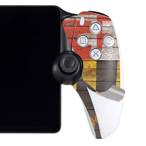 Maryland Flag Dark Wood PlayStation Portal Remote Player Skin