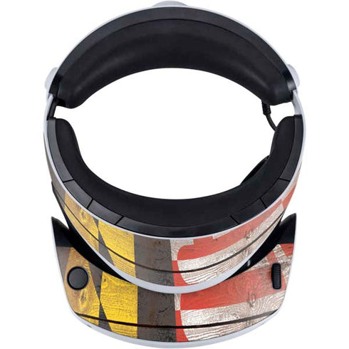 Maryland Flag Dark Wood PlayStation VR2 Skin