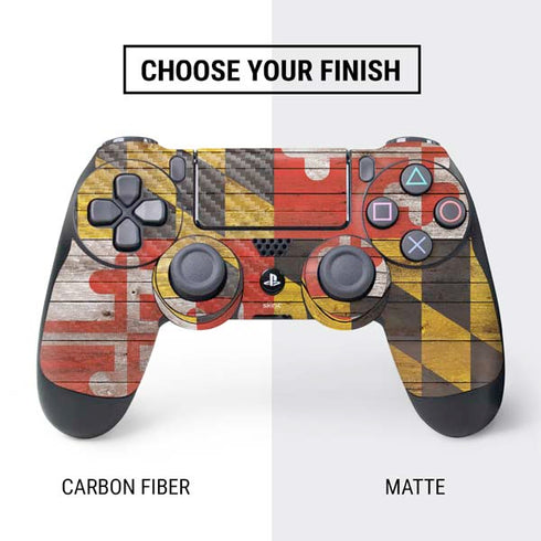 Maryland Flag Dark Wood PS4 Controller Skin