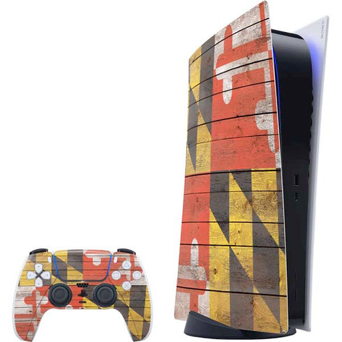 Maryland Flag Dark Wood PS5 Digital Edition Bundle Skin