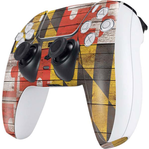 Maryland Flag Dark Wood PS5 Controller Skin