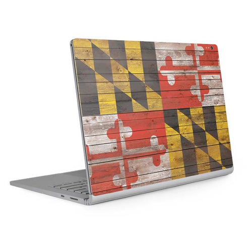 Maryland Flag Dark Wood Surface Book 2 13.5in Skin