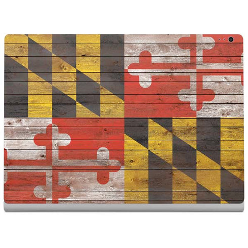 Maryland Flag Dark Wood Surface Book 2 13.5in Skin
