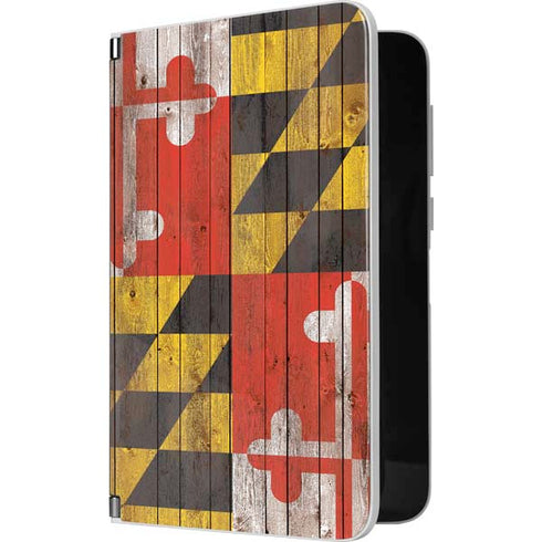 Maryland Flag Dark Wood Surface Duo Skin