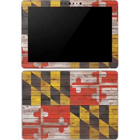 Maryland Flag Dark Wood Surface Go Skin