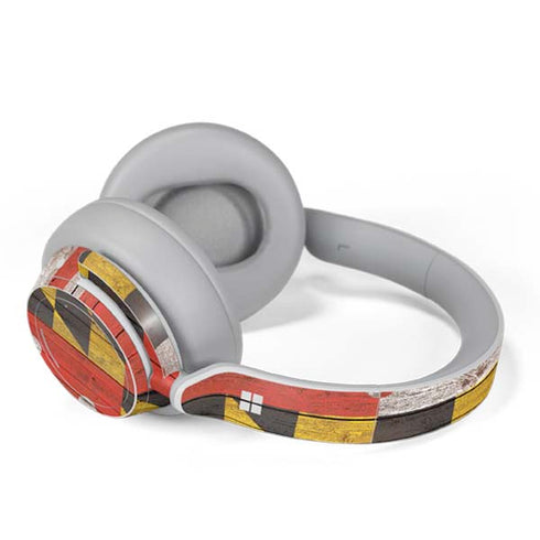 Maryland Flag Dark Wood Surface Headphones Skin
