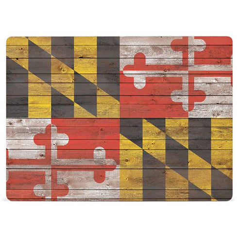 Maryland Flag Dark Wood Surface Laptop 2 Skin